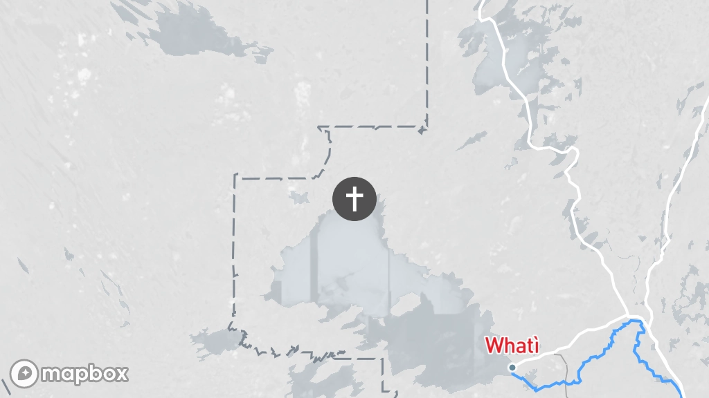 Image satellite d'un lieu de sépulture situé sur la rive nord du lac La Martre.